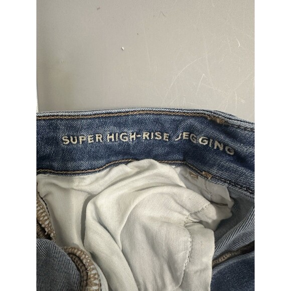 American Eagle Super High Rise Jegging Blue Stretch Skinny Soft Denim Classic - Picture 7 of 8